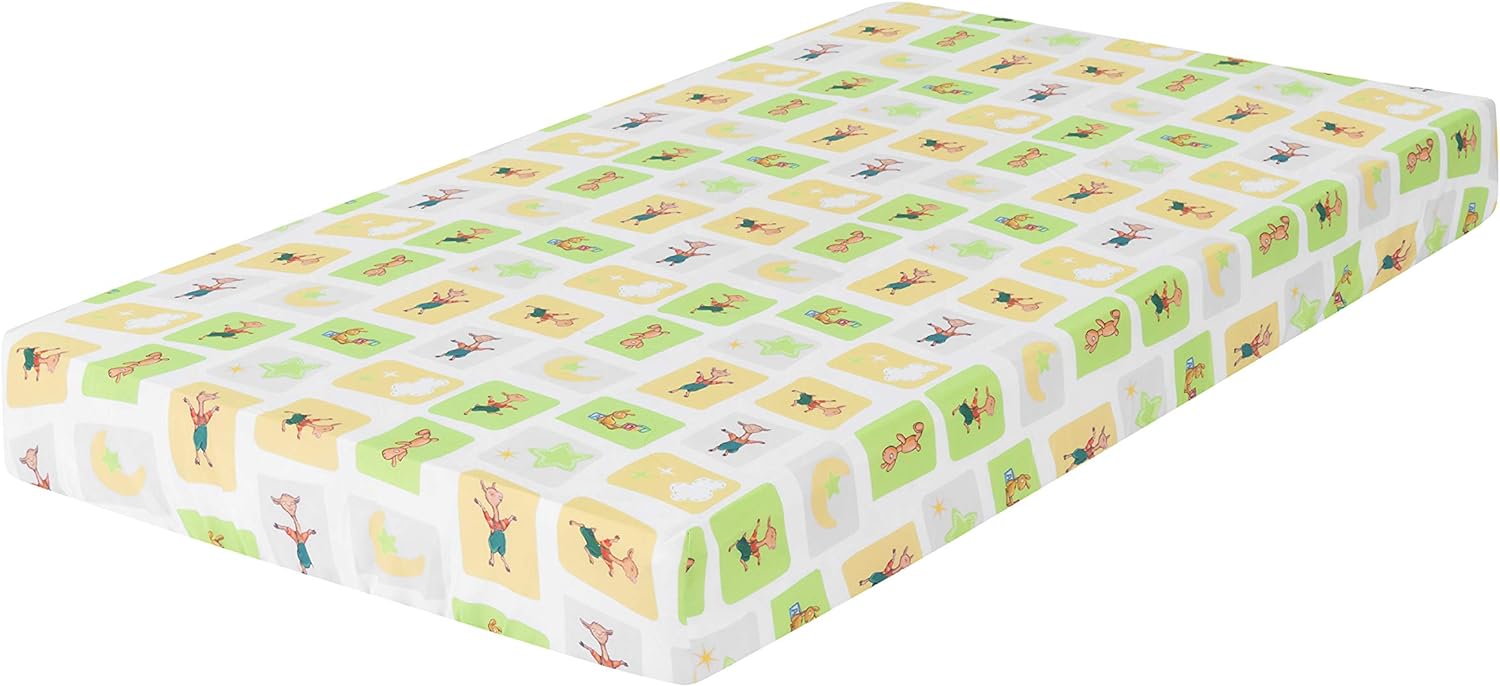 EVERYDAY KIDS Precious Moments Noah’s Ark 4 Pc Crib Bedding for Girls Nursery Set Includes Baby Bed Quilt, Fitted Sheet, Dust Ruffle and Diaper Stacker with Sweet Images of Elephants and Giraffes - Image 7